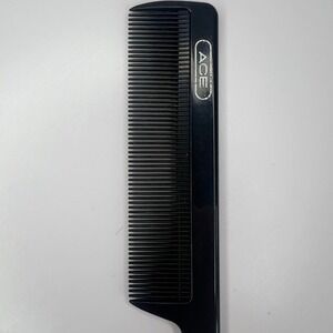 Ace Rat Tail Comb 8 Inch Long Made in USA Hair Styling Tool Black Comb